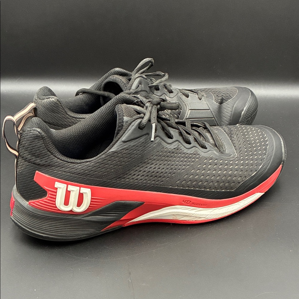 Wilson Rush Pro Black, Red, and White Men’s Sneakers size 12